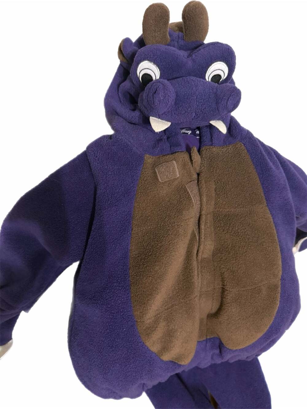 12-18 mos Old Navy Purple Dragon Halloween Costume Fleece Outfit vtg Y2K